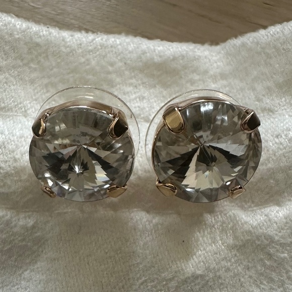 REBEKAH PRICE Crystal and Gold Earrings - 0.5 inches, Swarovski crystals - Picture 6 of 8